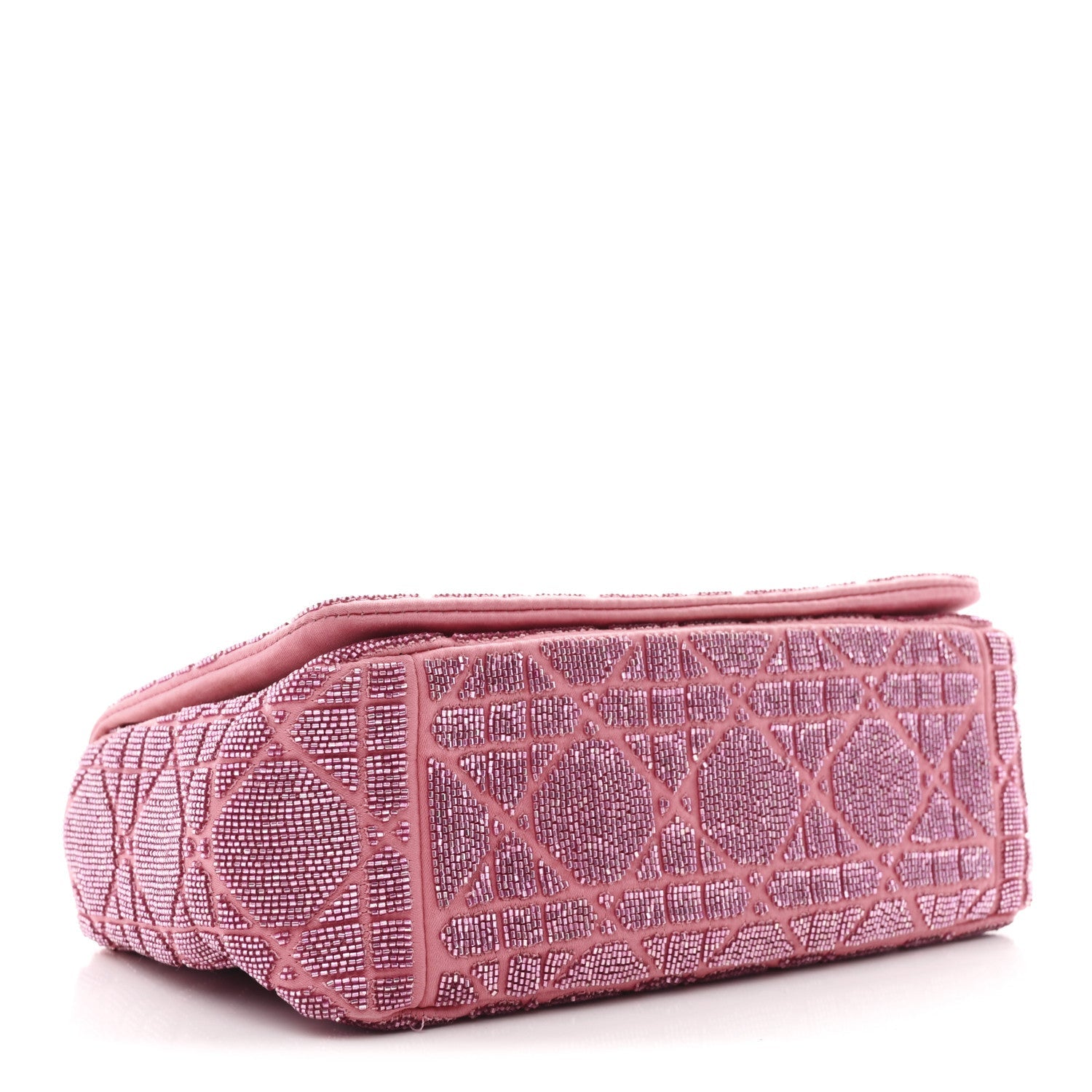 Christian Dior Calfskin Beaded Small Caro Bag Pink