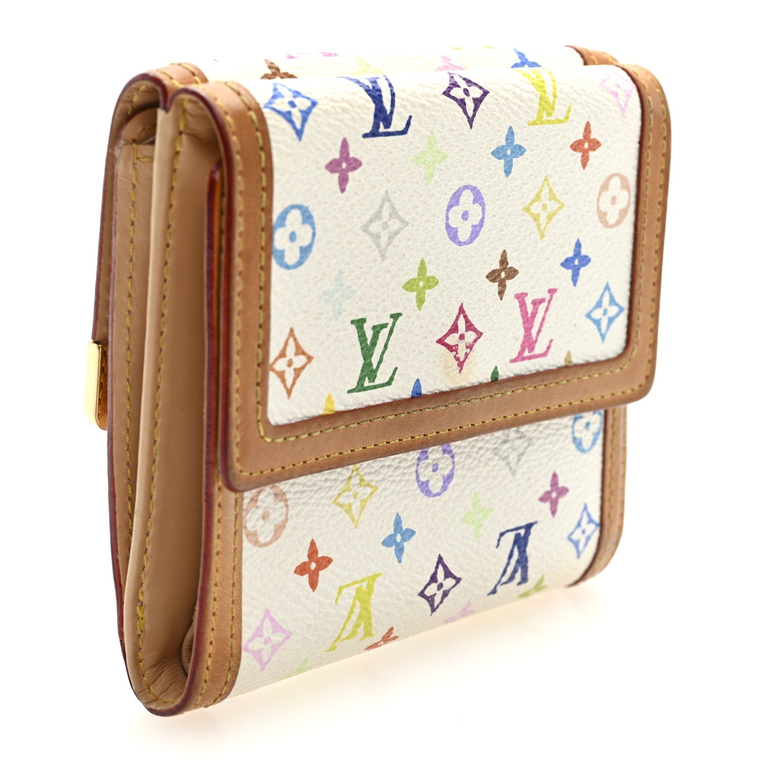 Louis Vuitton Monogram Multicolor Porte-Monnaie Billets Wallet White