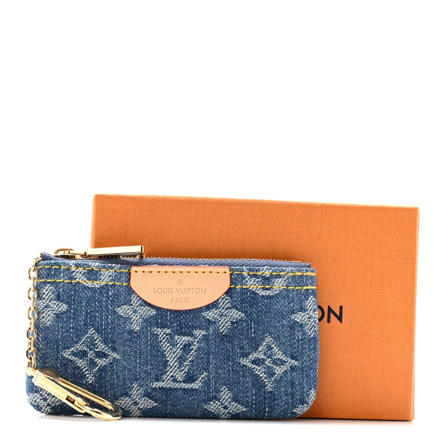 Louis Vuitton Monogram Denim Key Pouch Denim Blue