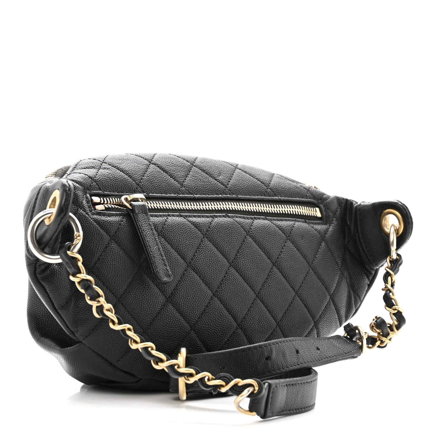 Chanel Caviar Quilted Filigree Waist Bag Black