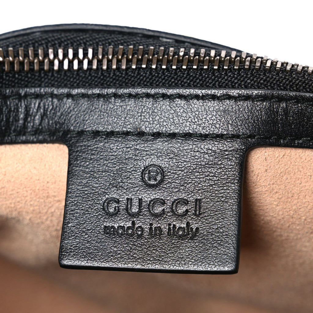 Gucci Calfskin Matelasse Medium GG Marmont Shoulder Bag Black