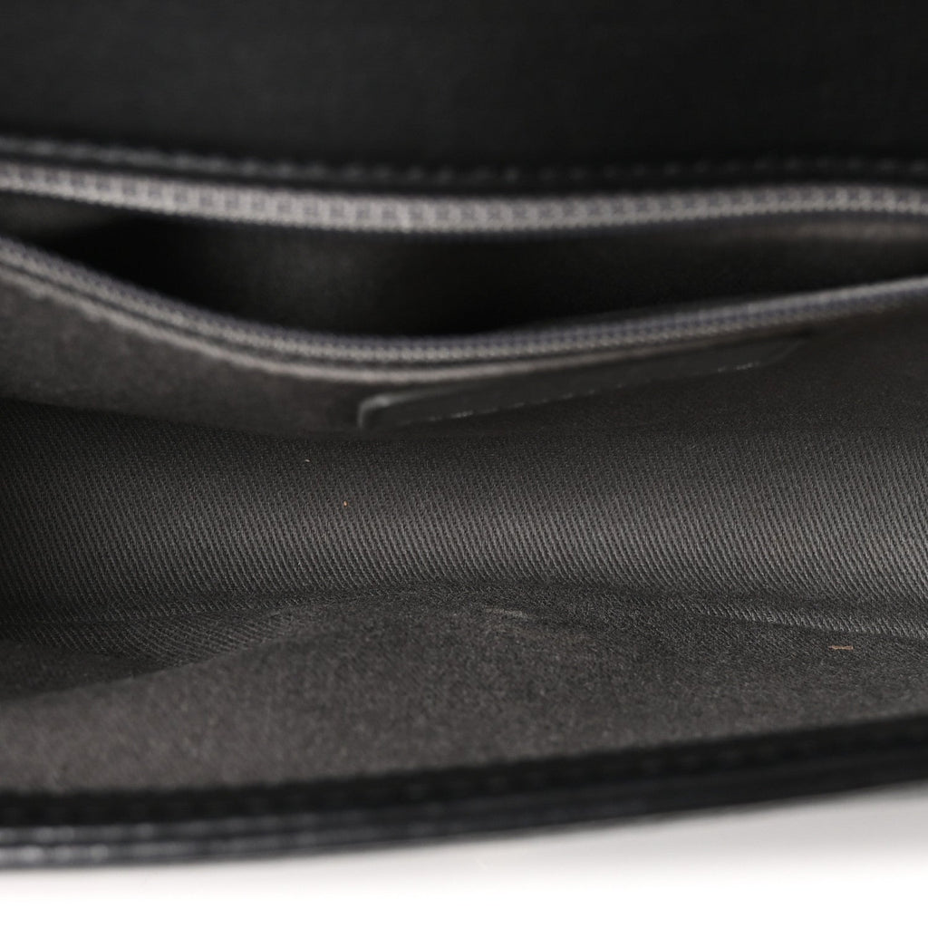 Chanel Calfskin Crystal Embossed Medium Boy Flap Black
