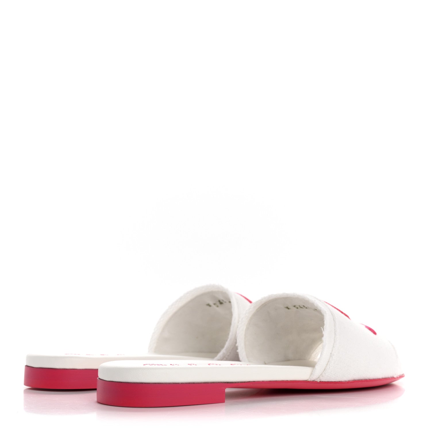 Jersey Knit CC Mules 37 White Fuchsia