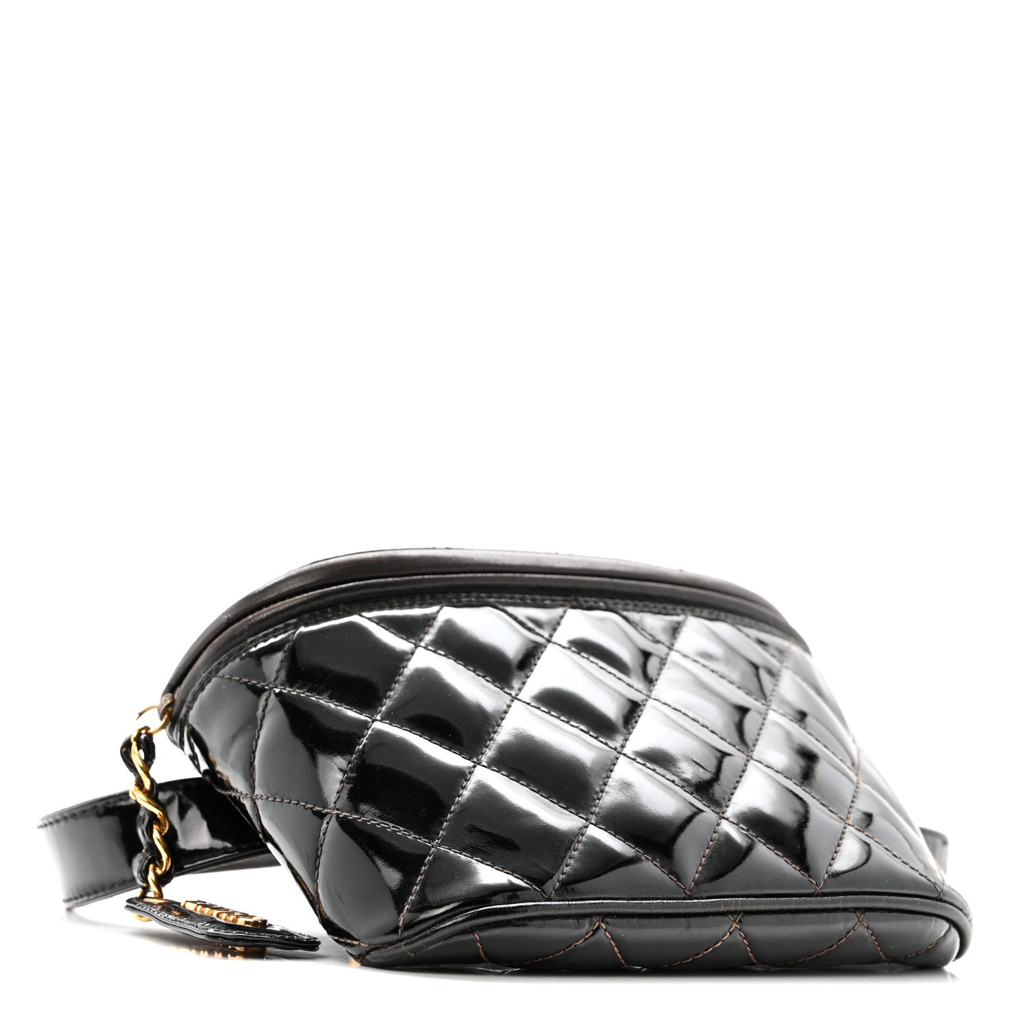 Chanel Patent Calfskin Quilted Waist Belt Bag 70 28 Black