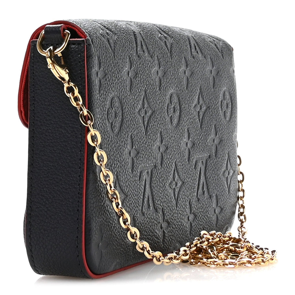Louis Vuitton Empreinte Pochette Felicie Chain Wallet Marine Rouge