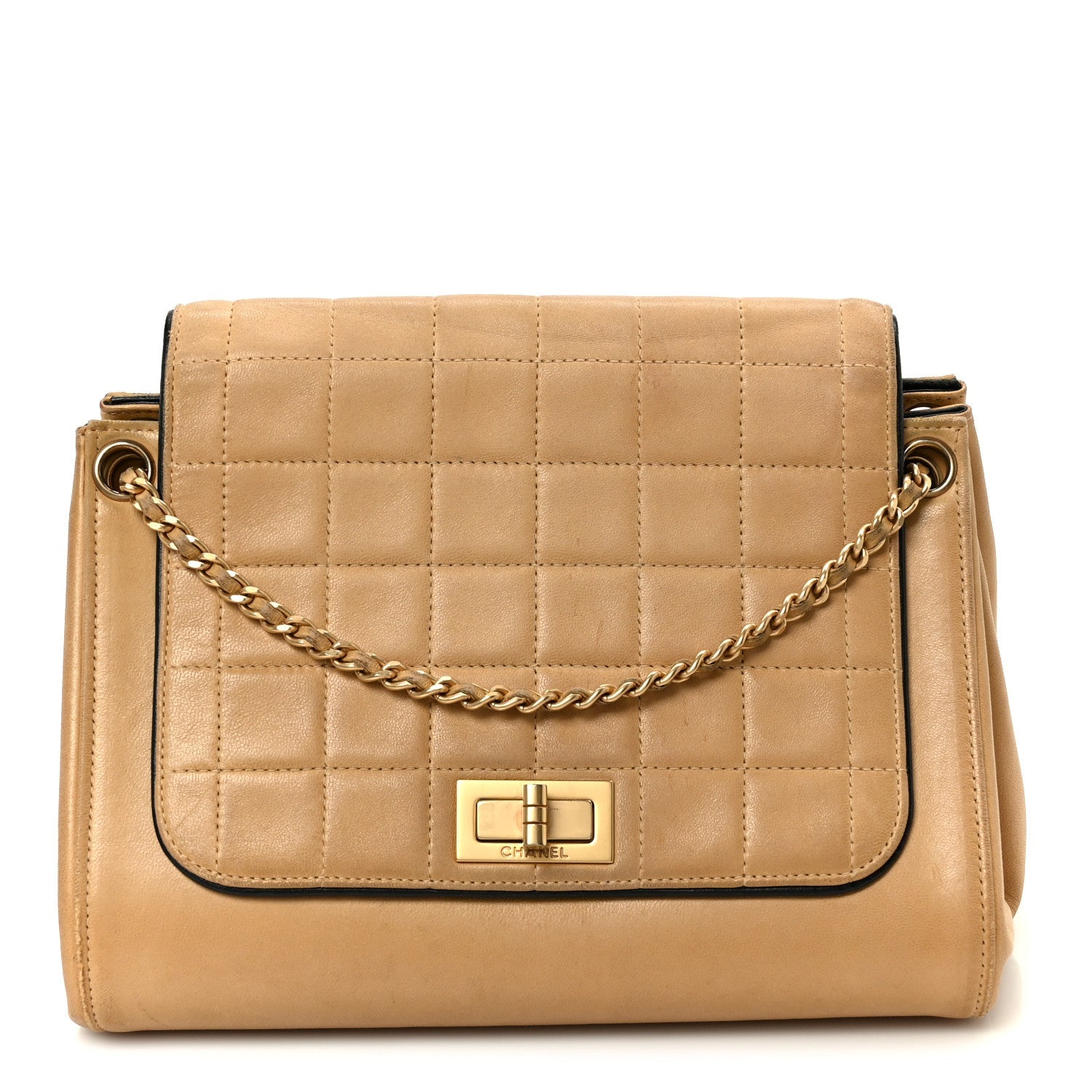 Chanel Lambskin Chocolate Bar Accordion Reissue Flap Beige