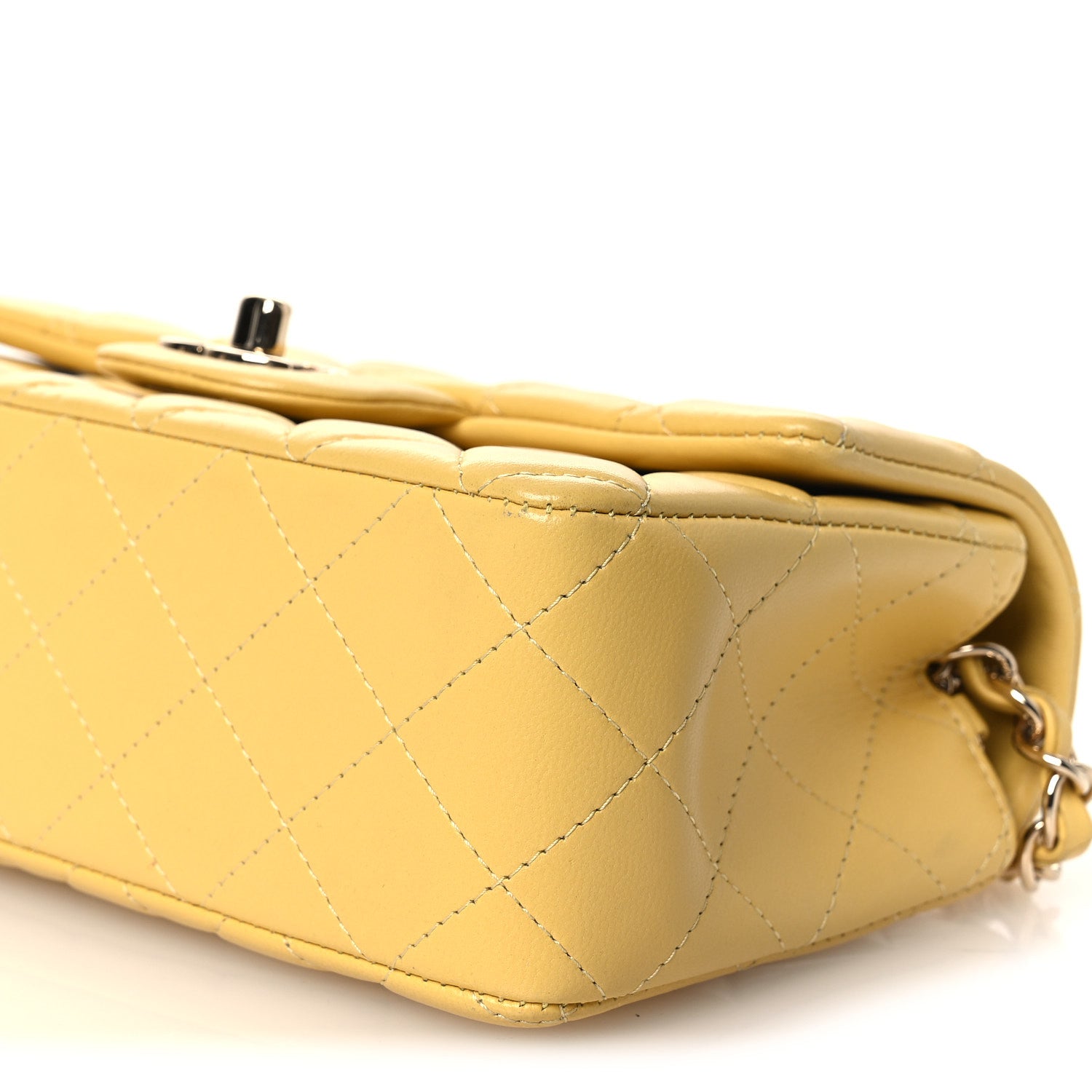 Chanel Lambskin Quilted Mini Rectangular Flap Yellow