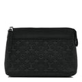 Louis Vuitton Shadow Calfskin Monogram Pochette Voyage Souple Black