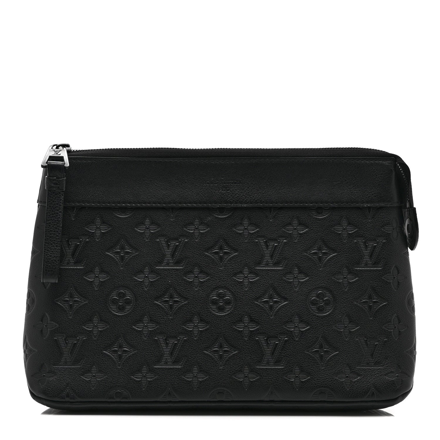 Louis Vuitton Shadow Calfskin Monogram Pochette Voyage Souple Black