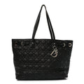 Christian Dior Coated Canvas Cannage Small Panarea Tote Black