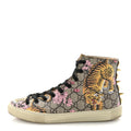 Gucci GG Supreme Monogram Bengal Pearl Womens High Top Sneakers 38 Beige Pink