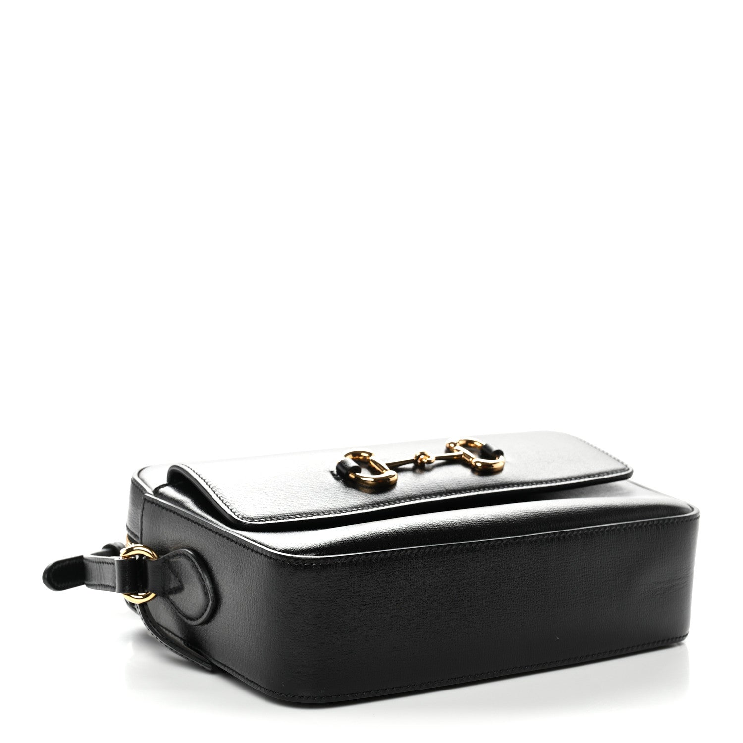 Gucci Textured Calfskin Small Horsebit 1955 Shoulder Bag Black