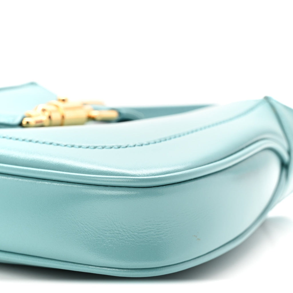 Gucci Boarded Dyana Lux Calfskin Mini Jackie 1961 Hobo Dusty Azure