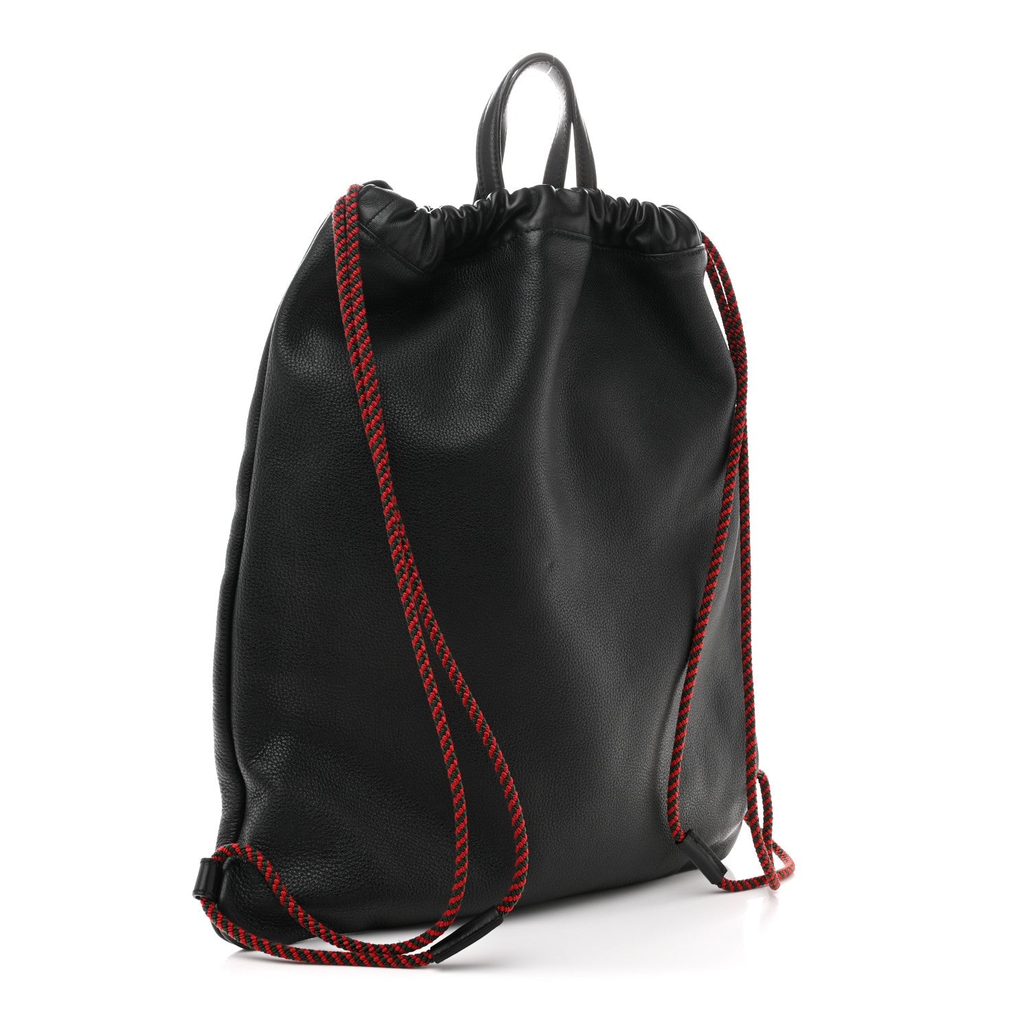 Gucci Calfskin Logo Drawstring Backpack Black