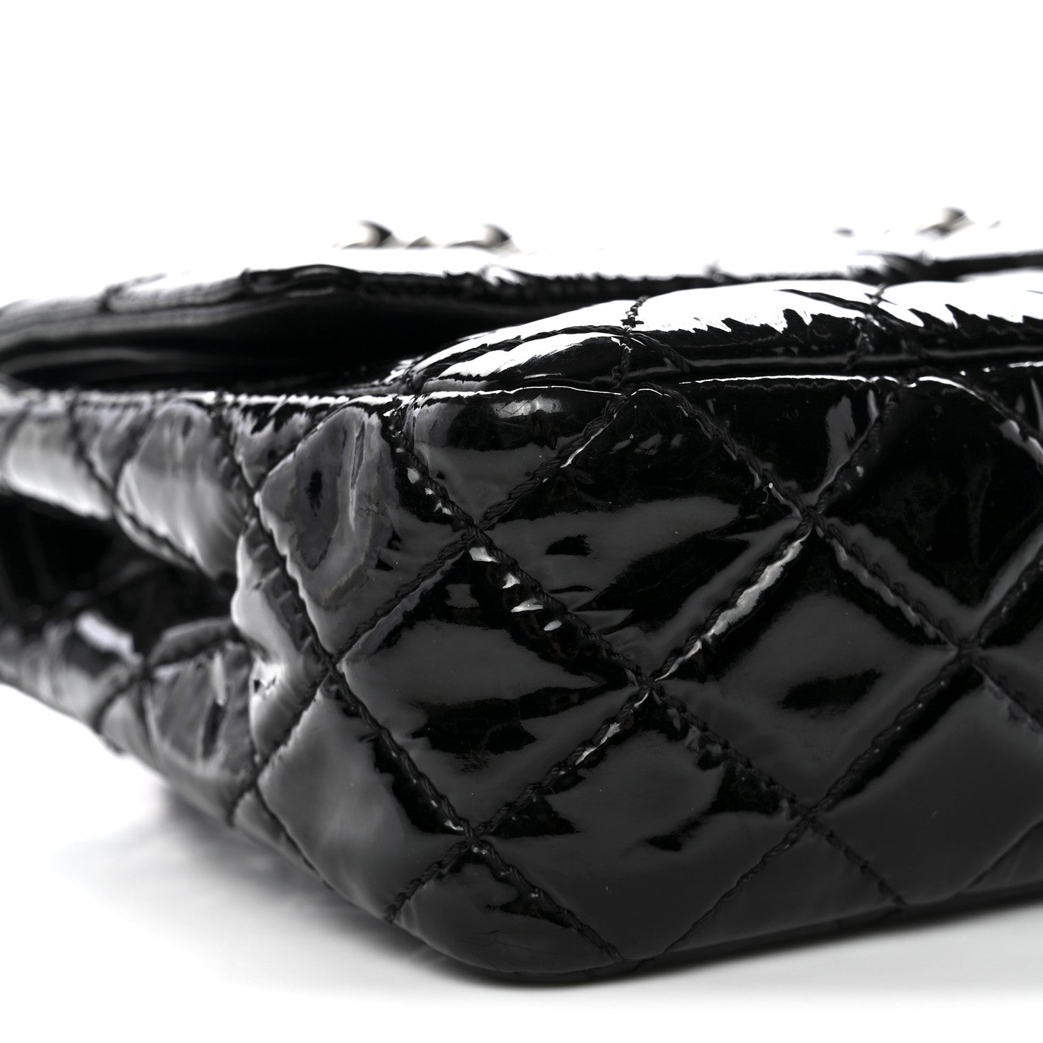 Chanel Patent Quilted Medium Double Flap Black