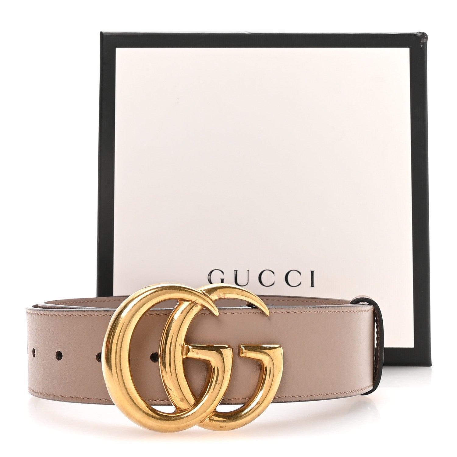 Gucci Calfskin Double G 40mm Belt 95 38 Porcelain Rose