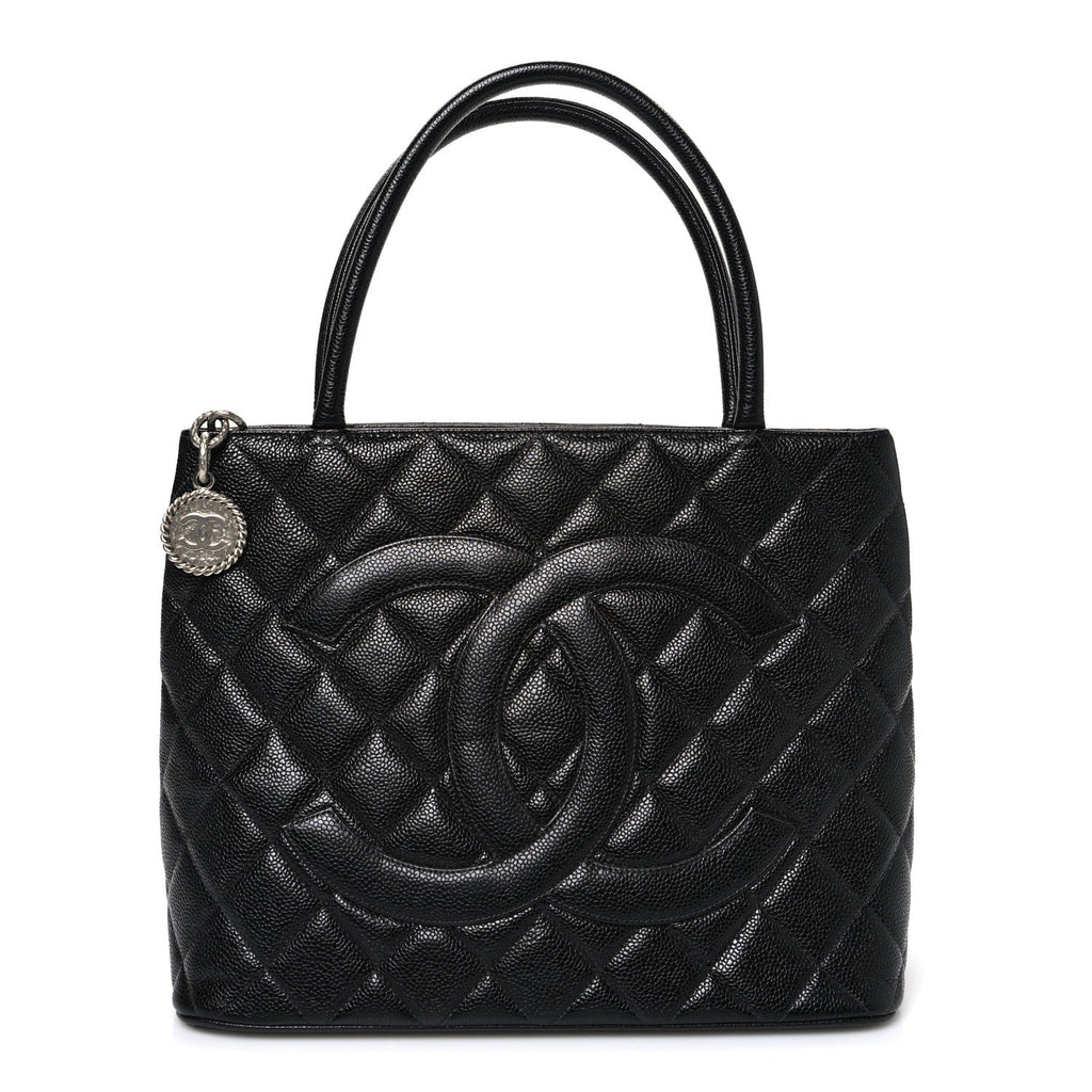 Chanel Caviar Quilted Medallion Tote Black