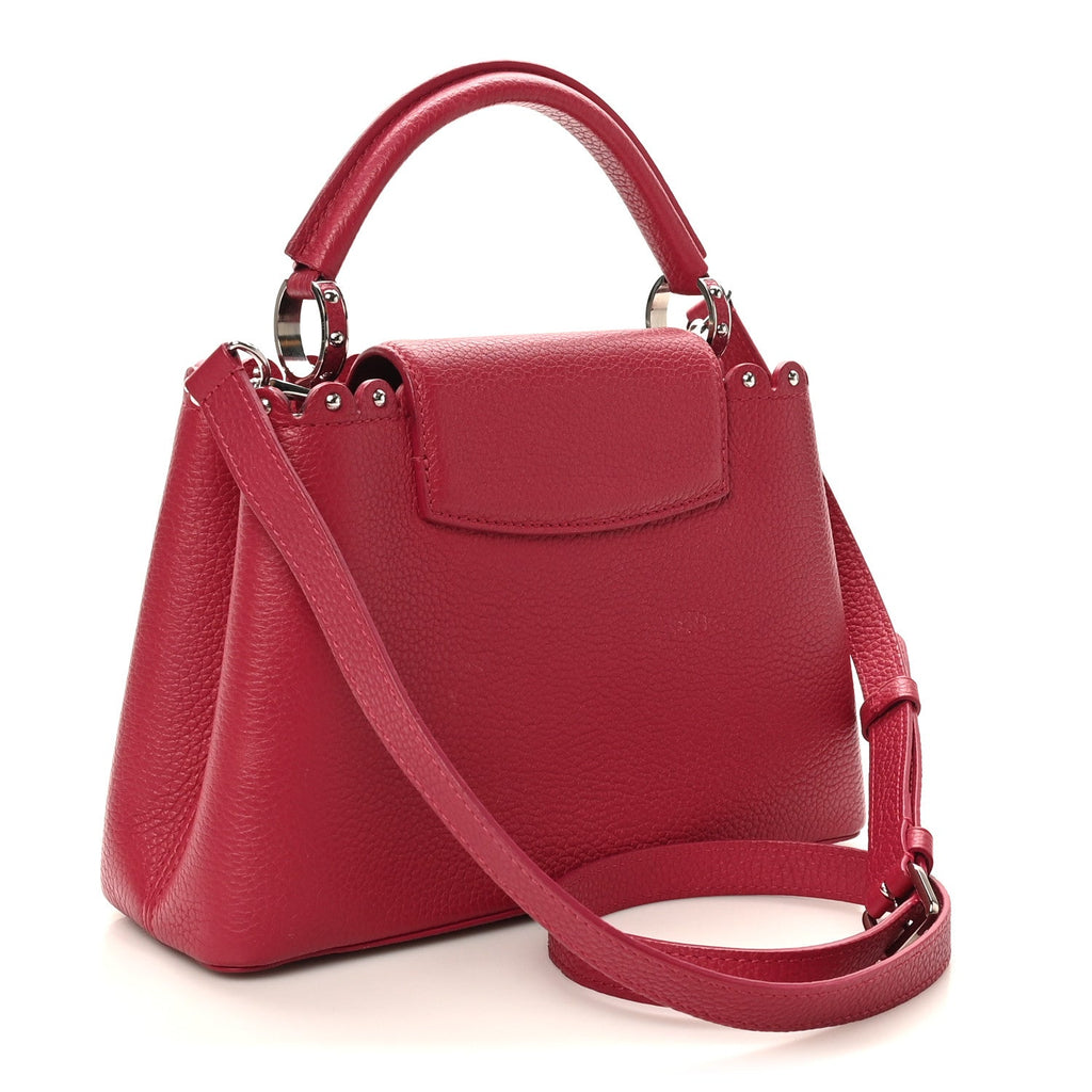 Louis Vuitton Taurillon Lace Croquets Capucines BB Groseille