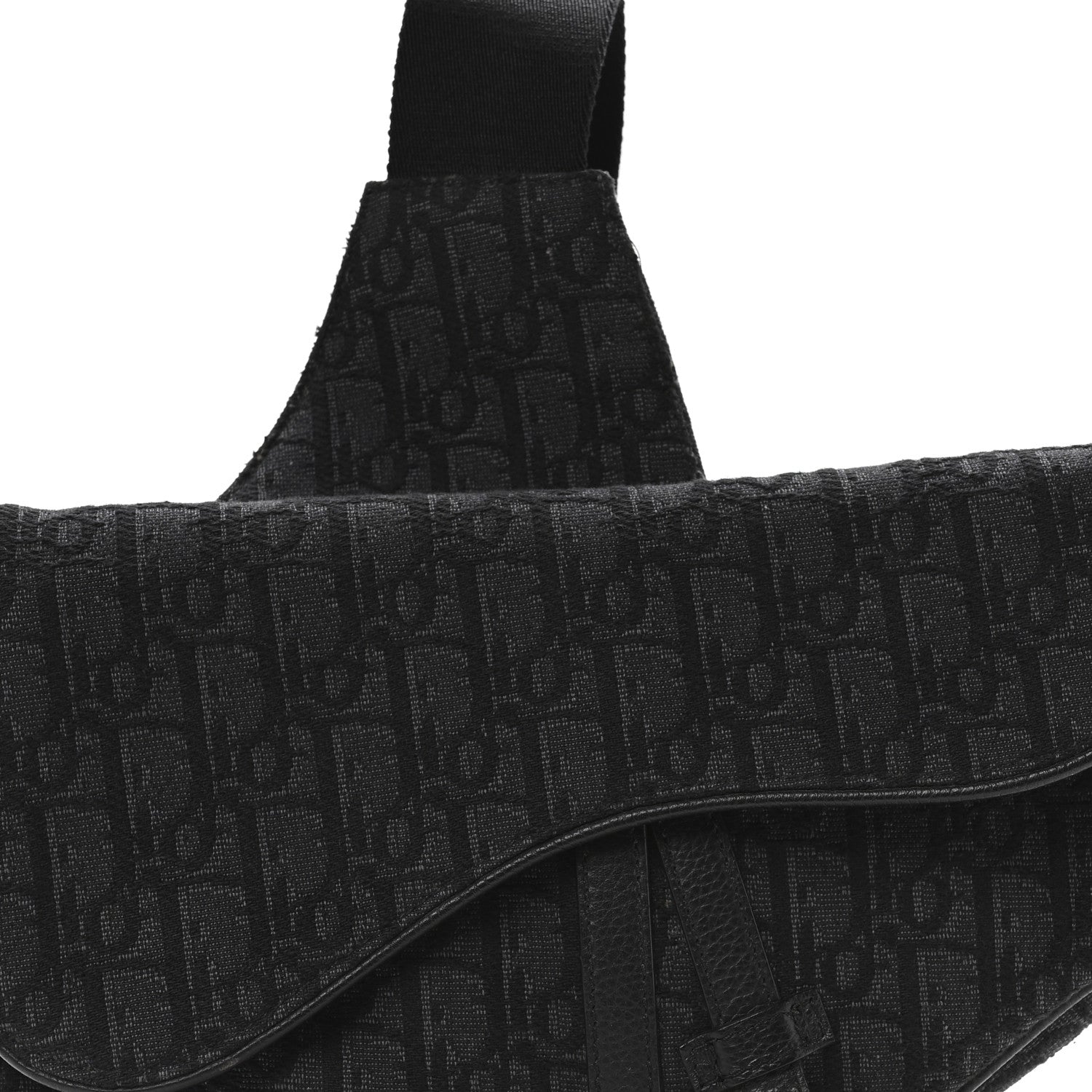Christian Dior Oblique Mens Saddle Bag Black Blue