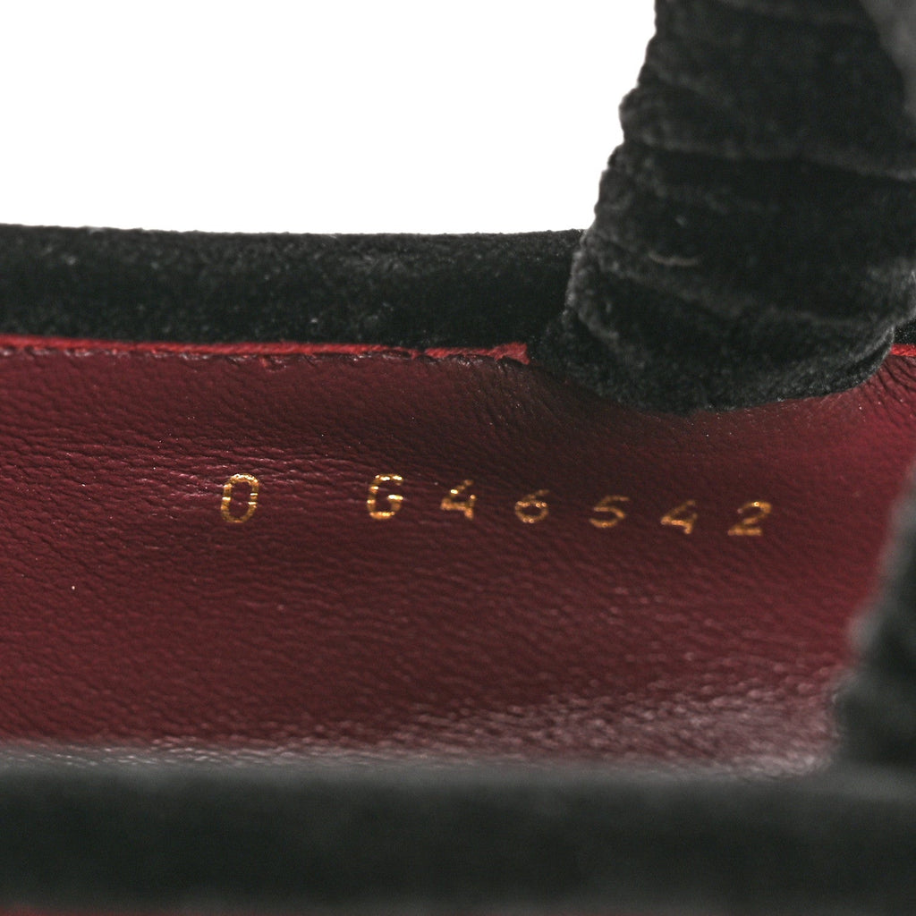 Chanel Velvet Mary Jane Flats 38 Burgundy Black