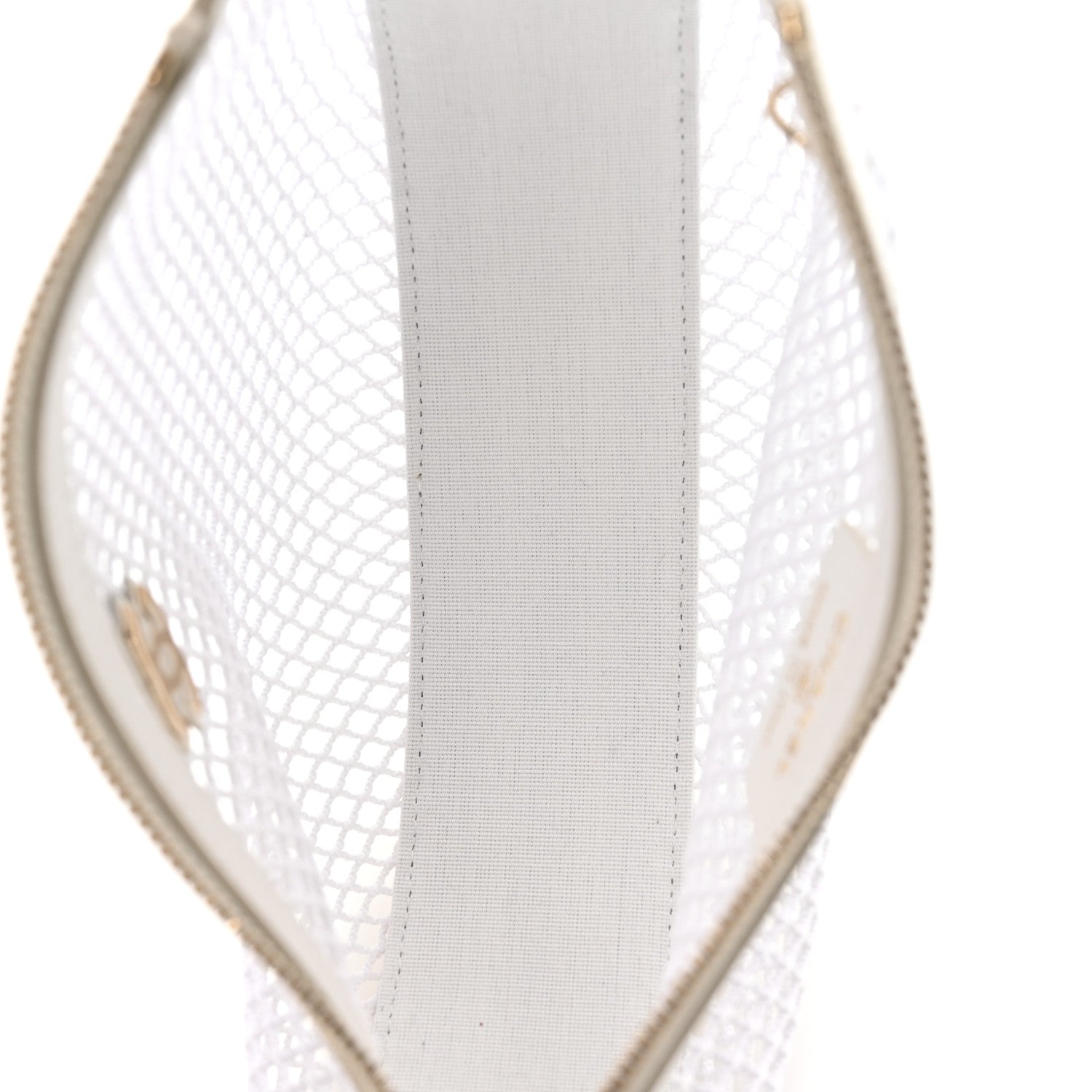 Chanel Mesh Shiny Lambskin Chain Hobo White