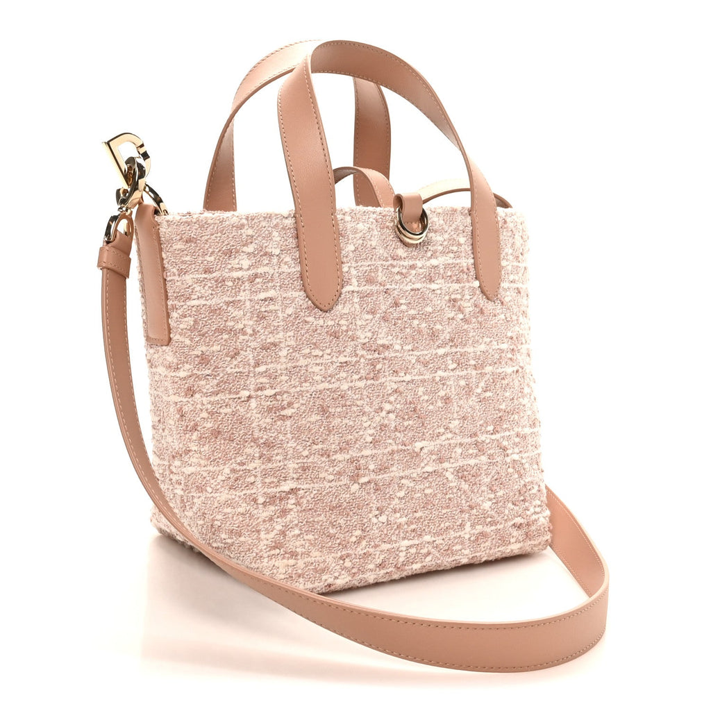 Christian Dior Tweed Cannage Small Vertical Toujours Rose des Vents