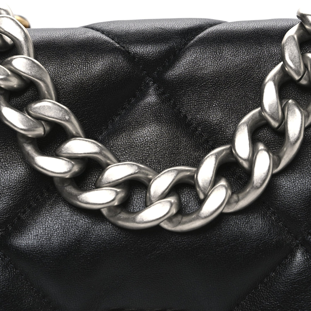 Chanel Lambskin Quilted Large Chanel 19 Flap Black