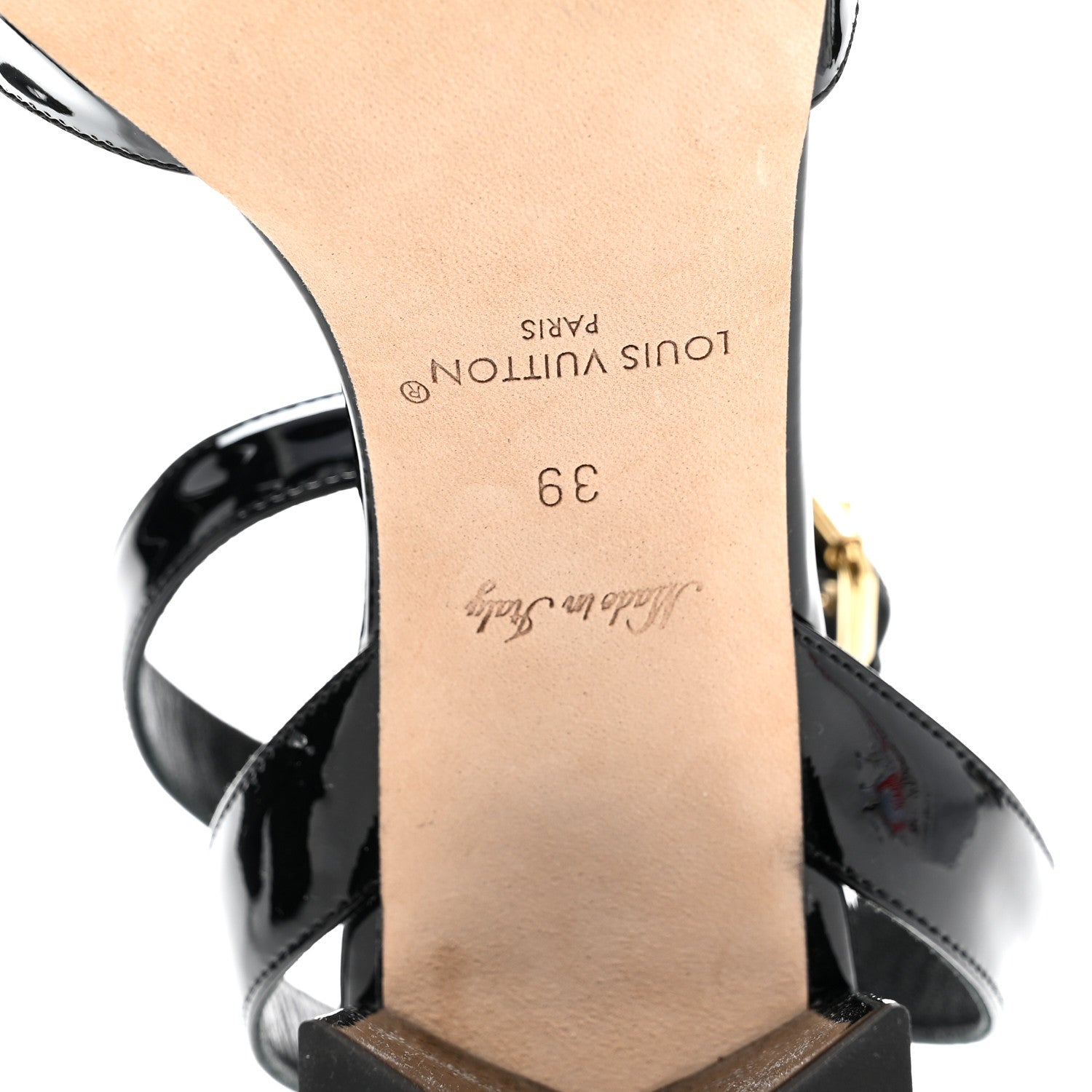 Louis Vuitton Patent Calfskin Shake Sandals 39 Black