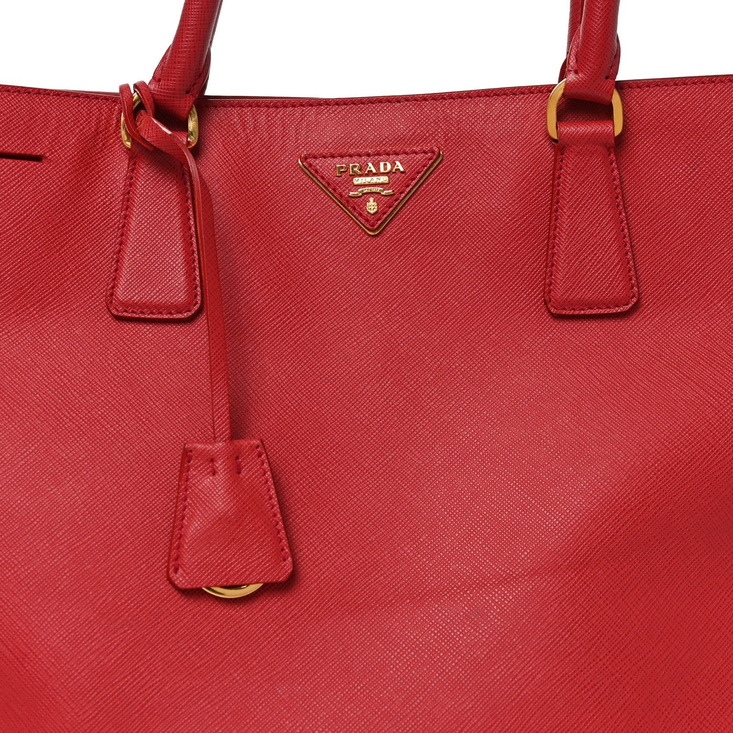 Prada Saffiano Lux Large Tote Fuoco