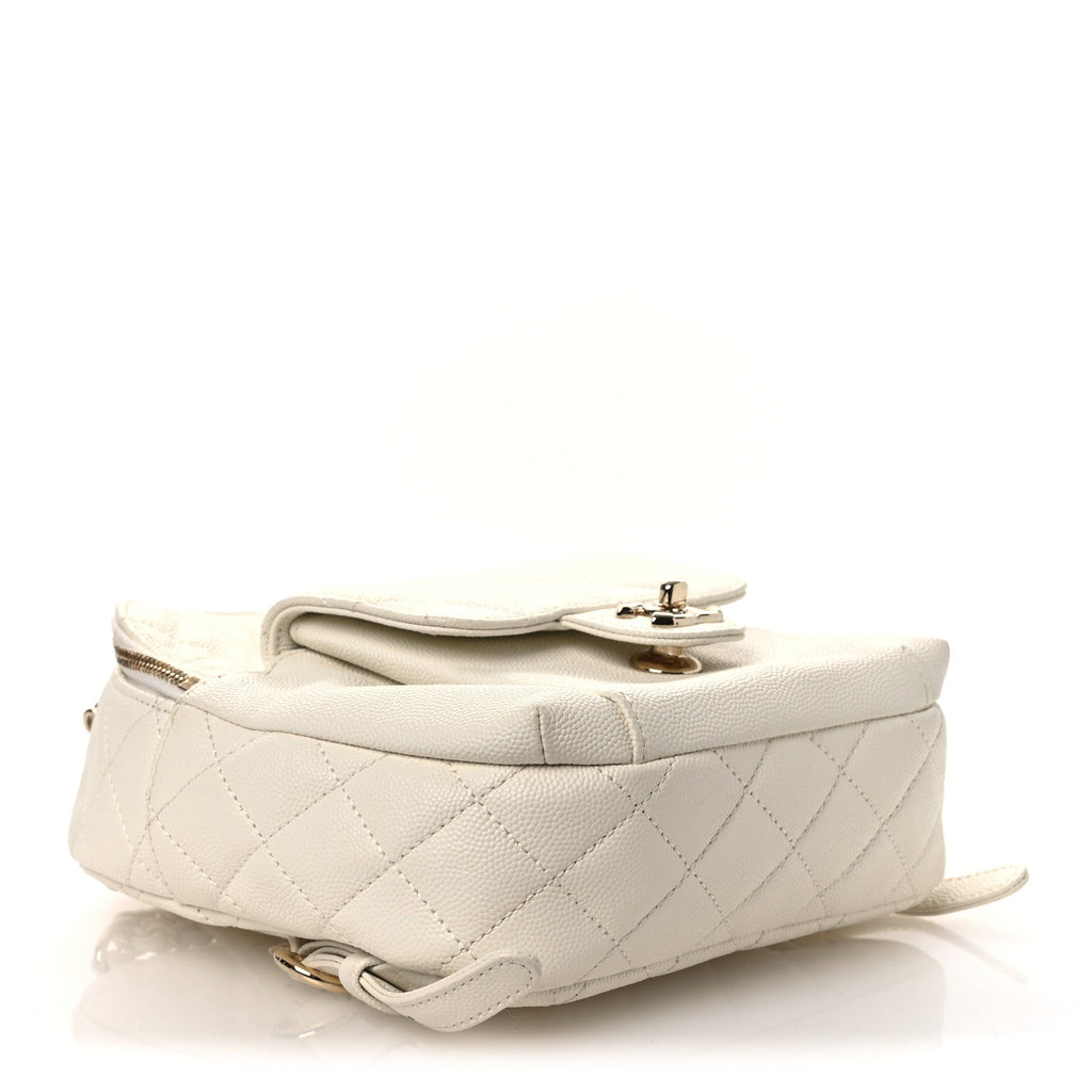 Chanel Caviar Quilted Small CC Day Backpack White
