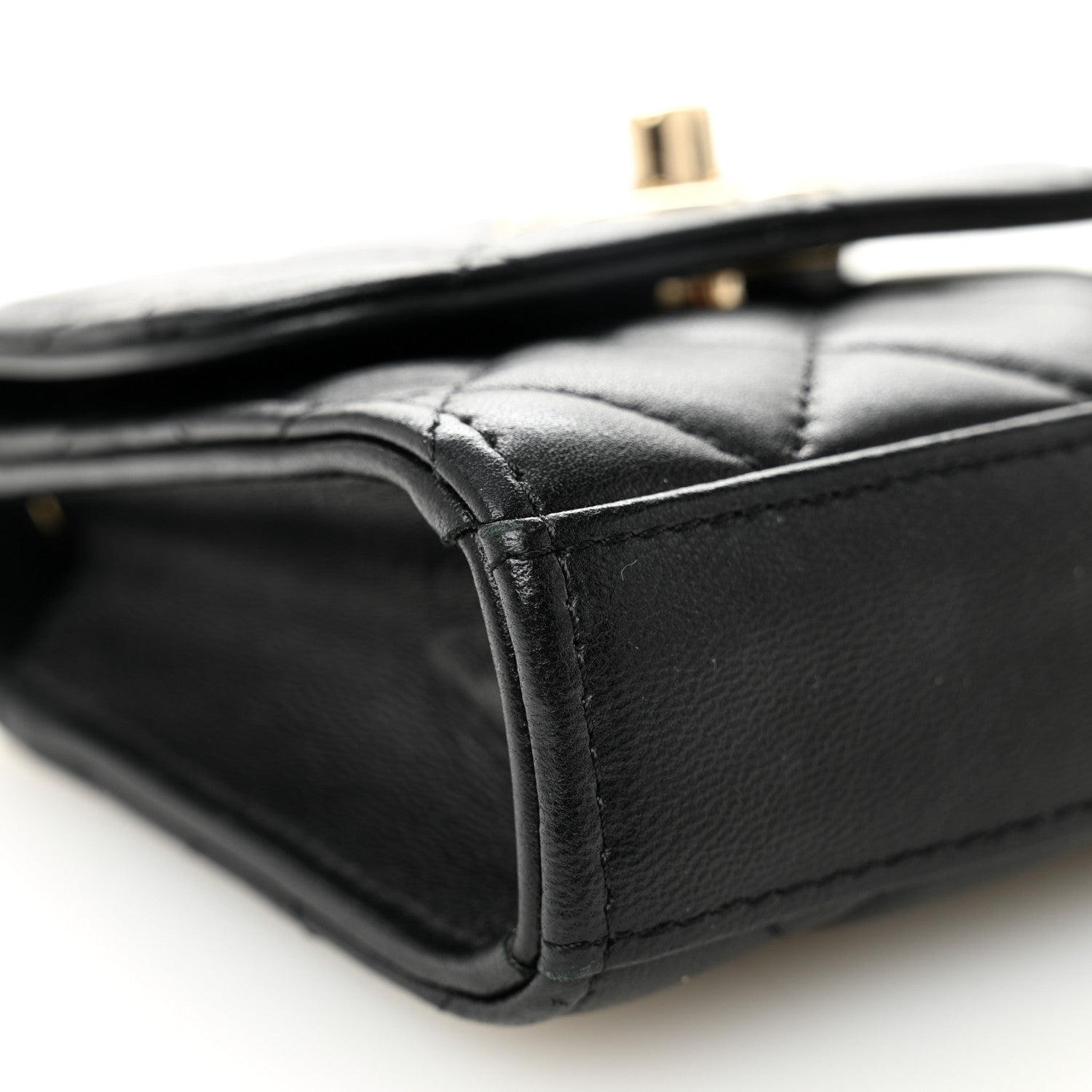 Chanel Lambskin Quilted Trendy CC Card Holder On Chain Black