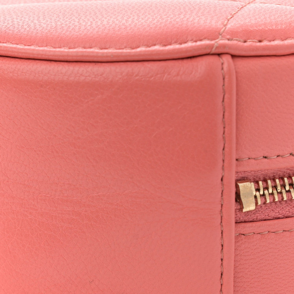 Chanel Lambskin Quilted Chanel 19 Round Clutch With Chain Pink