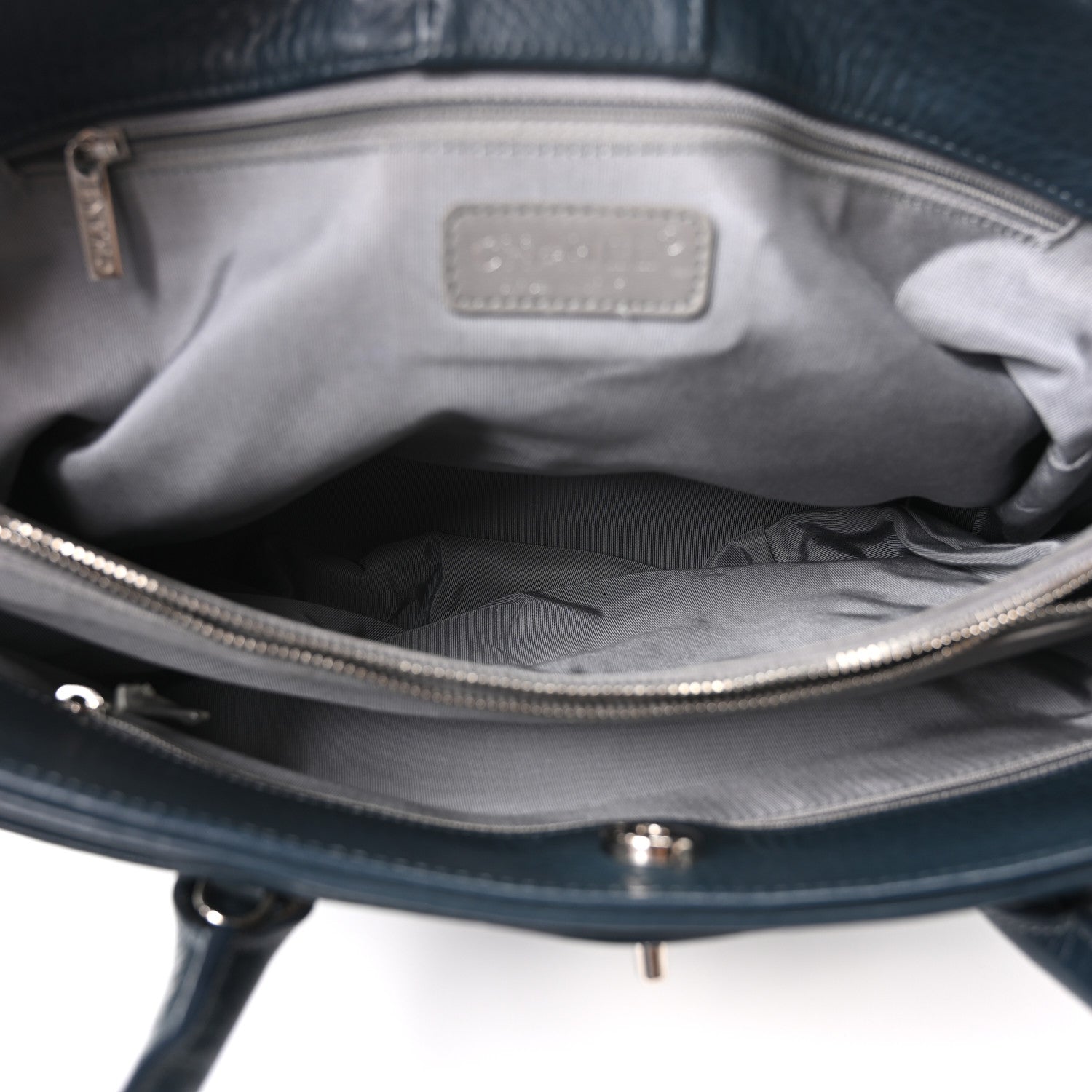 Chanel Calfskin Cerf Executive Shopper Tote Blue