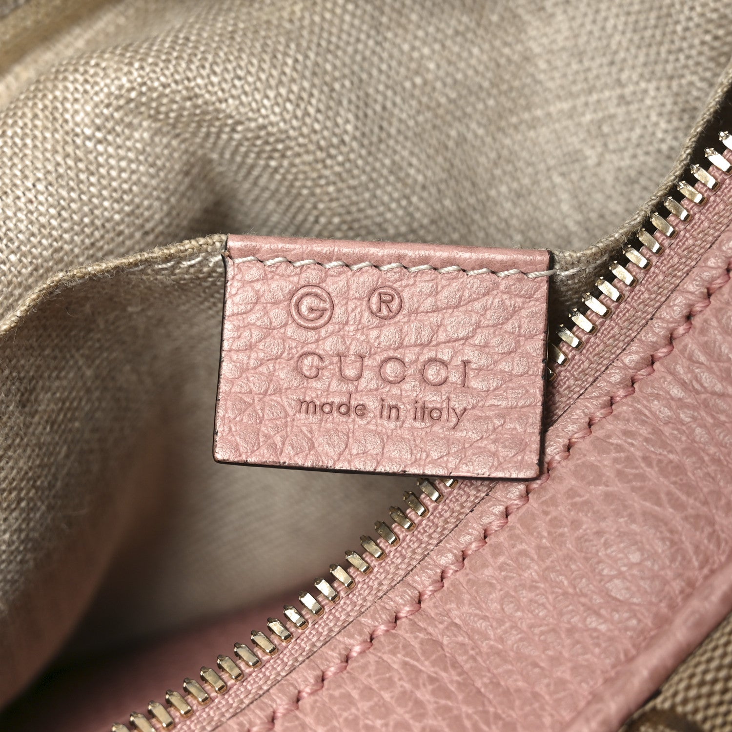 Gucci Monogram Mini Bree Messenger Bag Beige Soft Pink