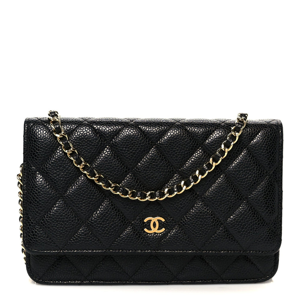 Chanel Caviar Quilted Wallet on Chain WOC Black