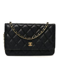 Chanel Caviar Quilted Wallet on Chain WOC Black
