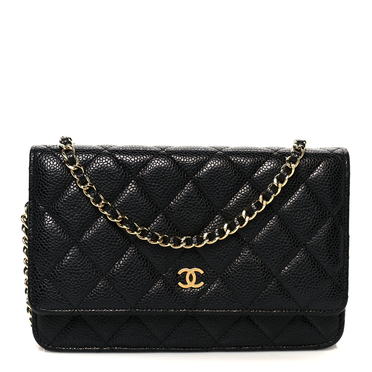 Chanel Caviar Quilted Wallet on Chain WOC Black