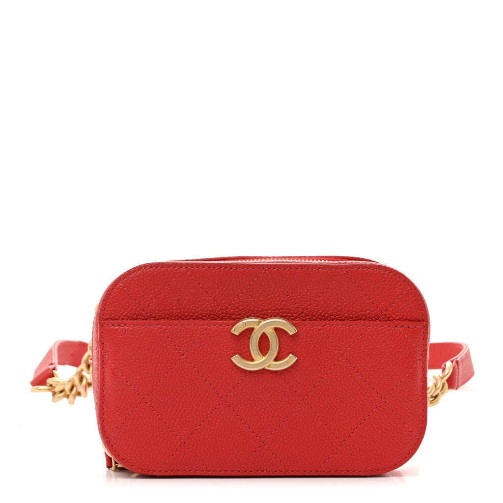 Chanel Caviar Quilted Waist Bag Red