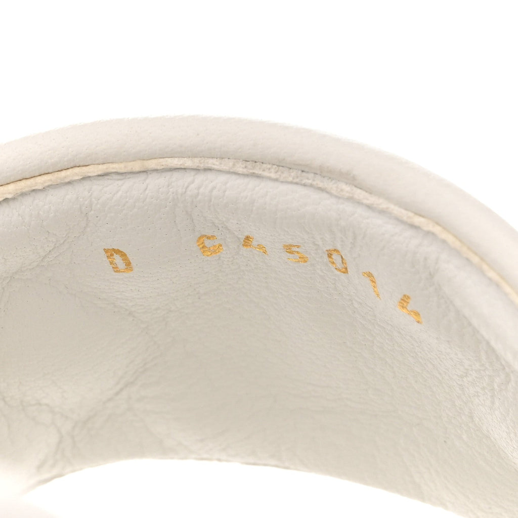 Lambskin Quilted Textured CC Mules Sandals 41.5 White