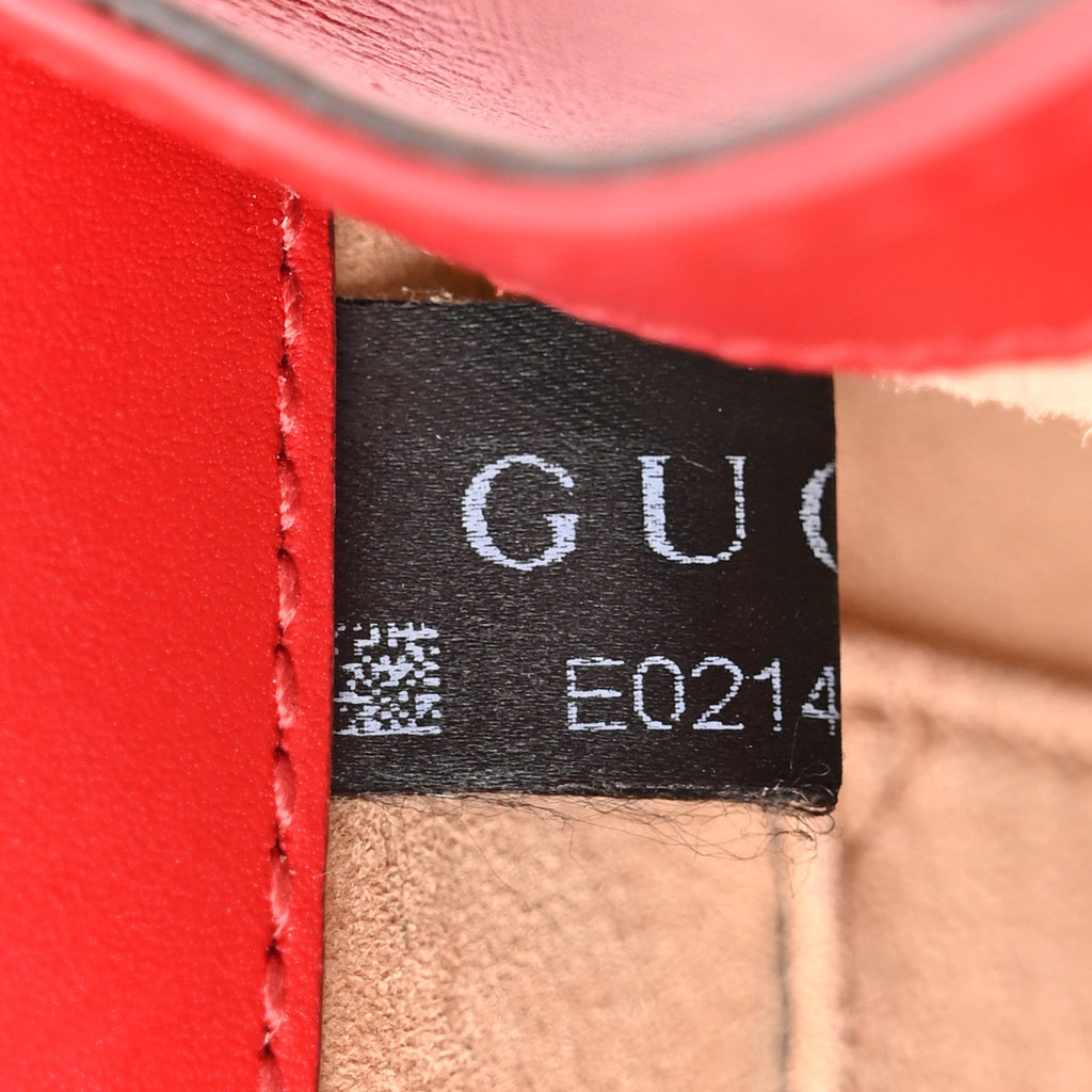 Gucci Calfskin Mini Sylvie Chain Shoulder Bag Hibiscus Red