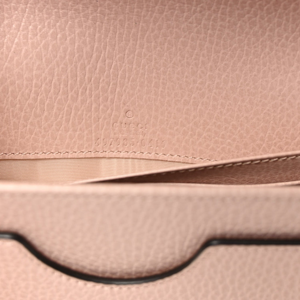 Gucci Dollar Calfskin Mini GG Marmont Chain Wallet Box Pink