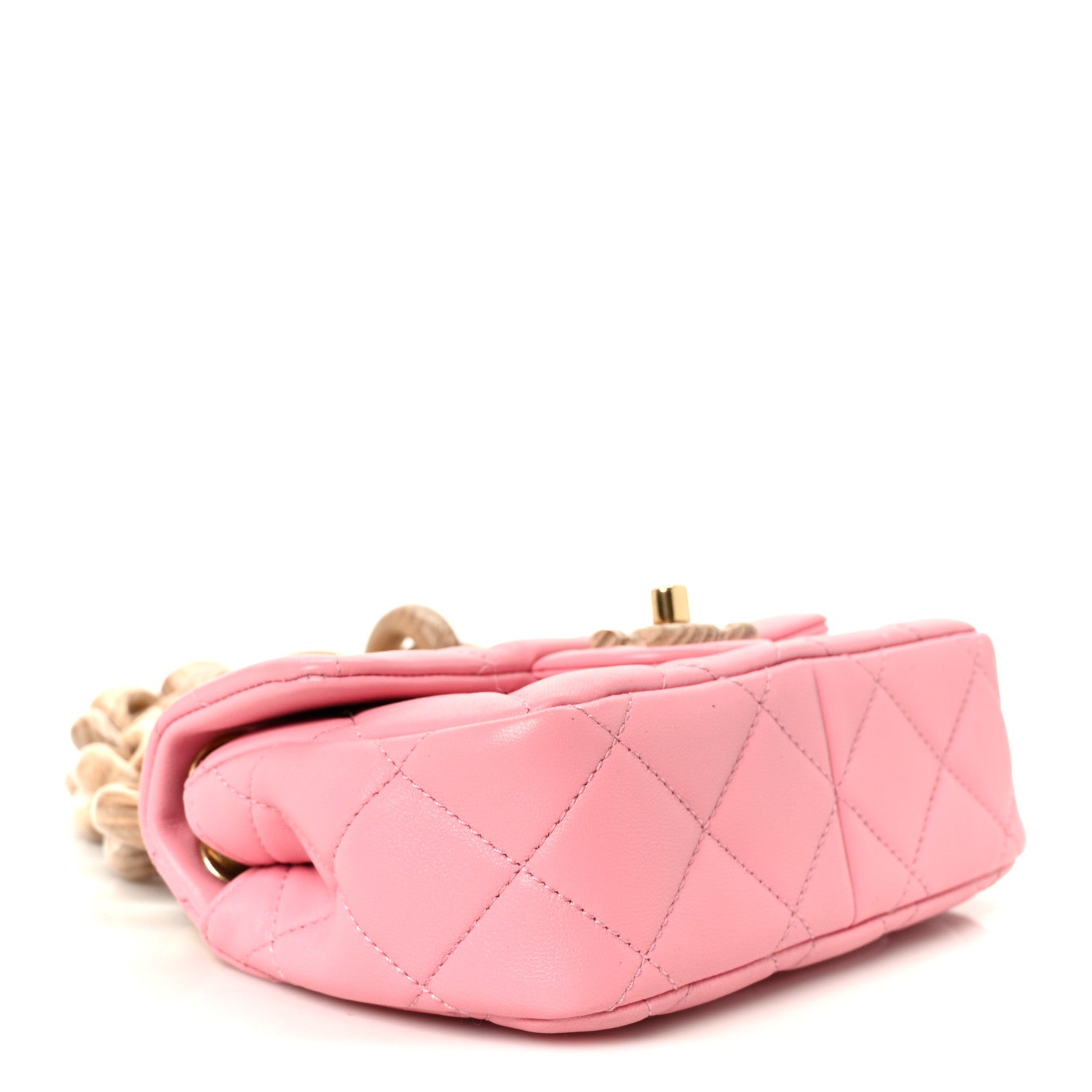 Chanel Lambskin Wenge Quilted Mini Fashion Wood Square Flap Pink
