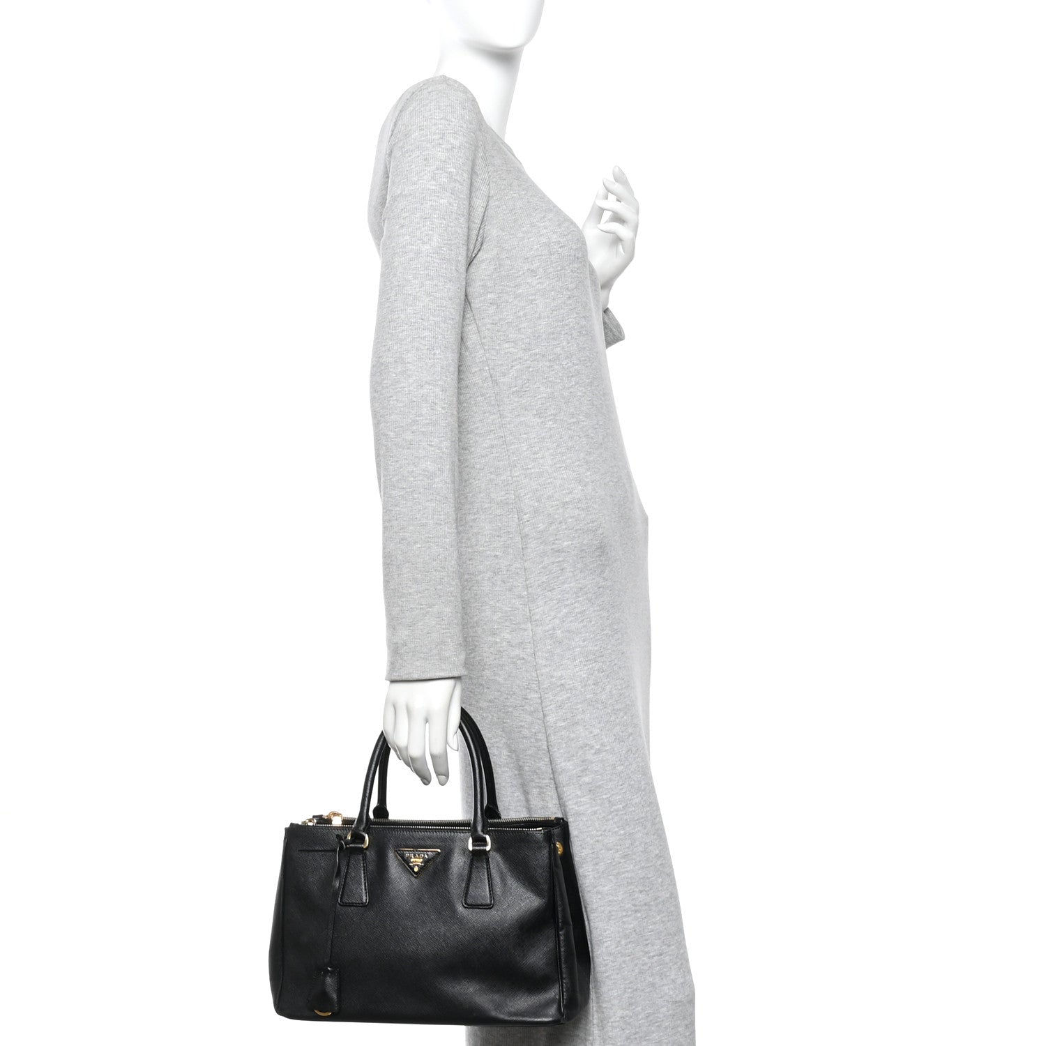Prada Saffiano Lux Small Galleria Double Zip Tote Black
