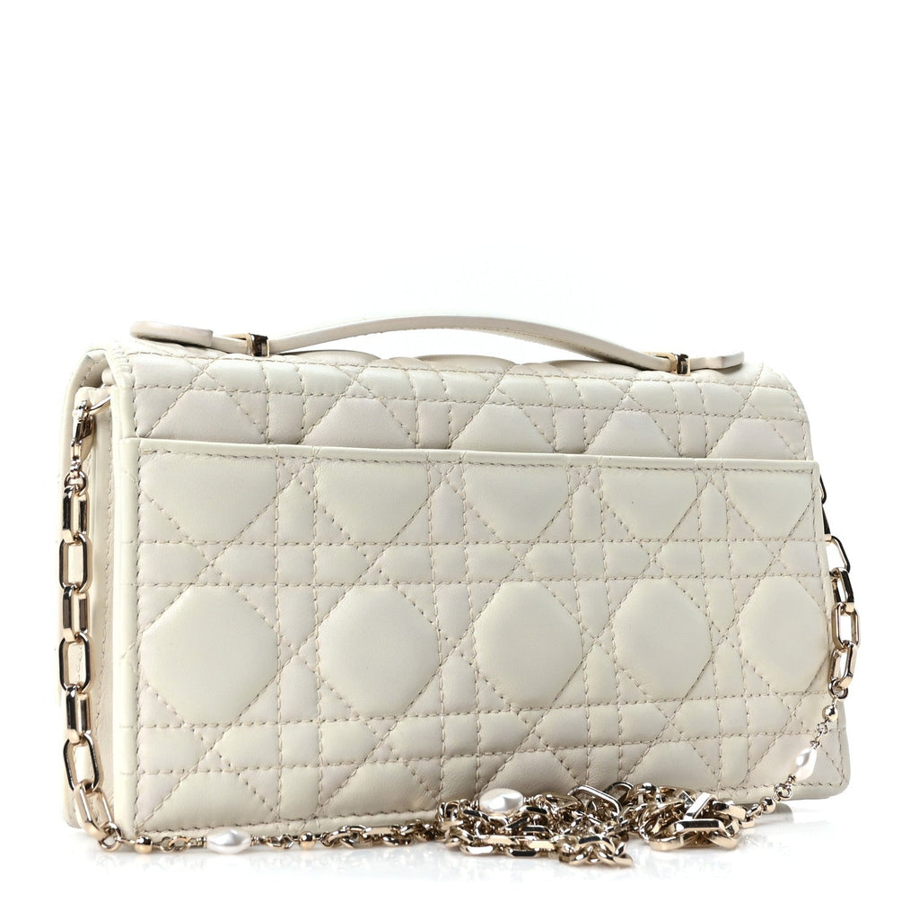Christian Dior Lambskin Cannage Mini My Dior Bag Latte