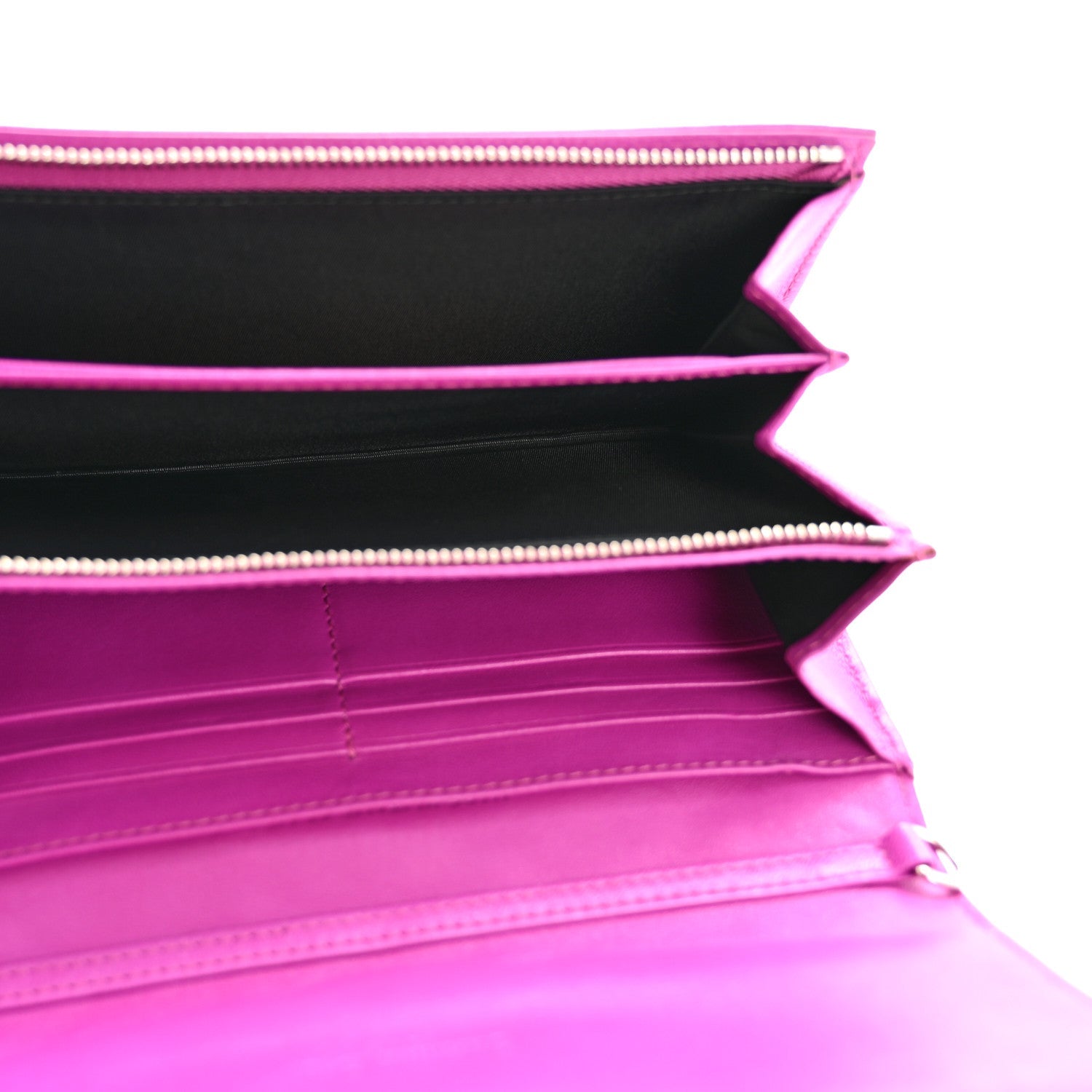 Christian Dior Lambskin Cannage Miss Dior Chain Wallet Dark Pink