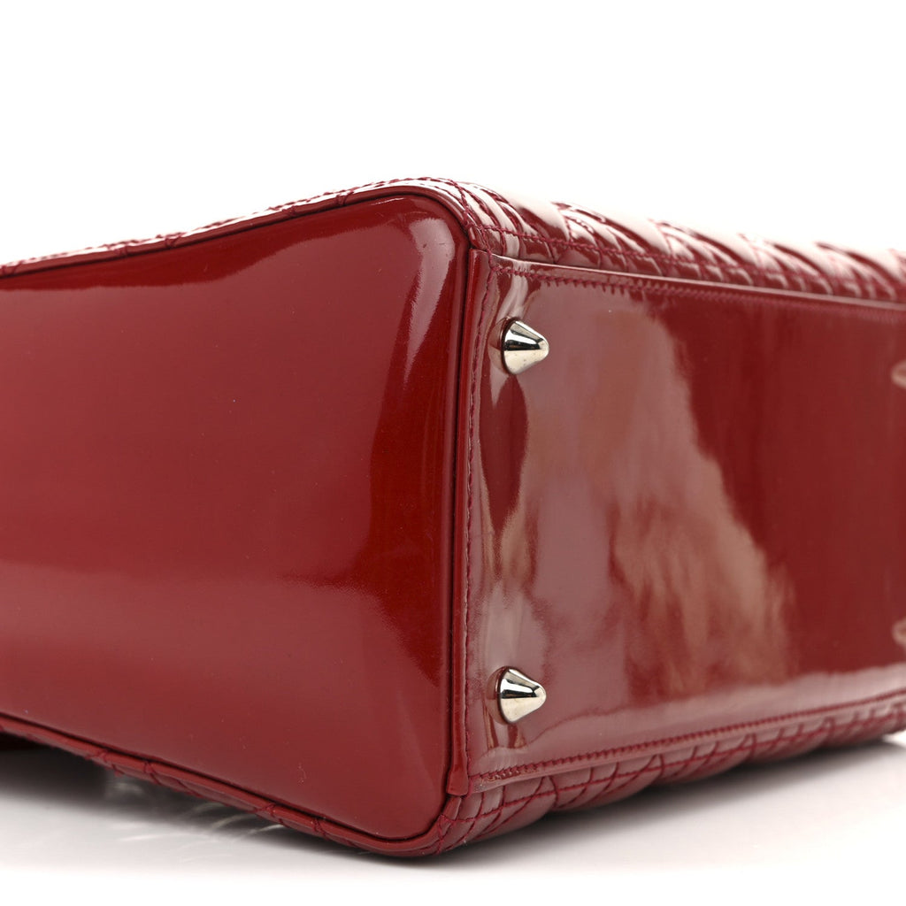 Christian Dior Patent Cannage Medium Lady Dior Red