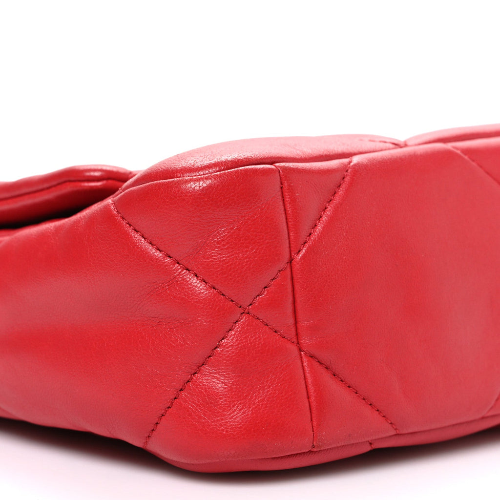 Chanel Lambskin Quilted Medium Chanel 19 Flap Red