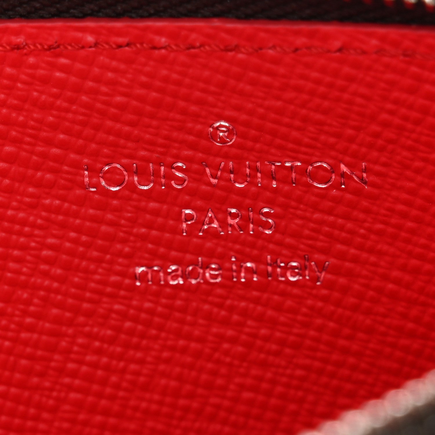 Louis Vuitton Monogram Calfskin Coin Card Holder Red