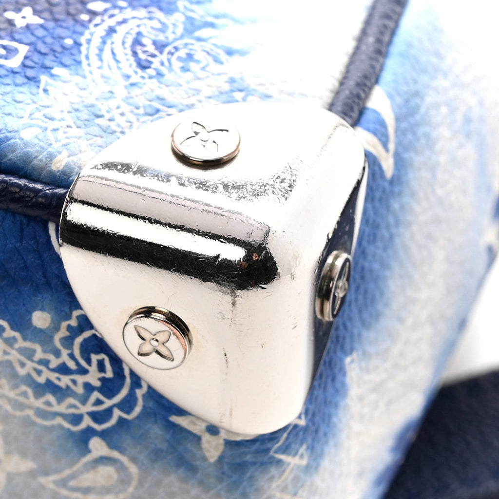 Louis Vuitton Cowhide Monogram Bandana Mini Soft Trunk Blue