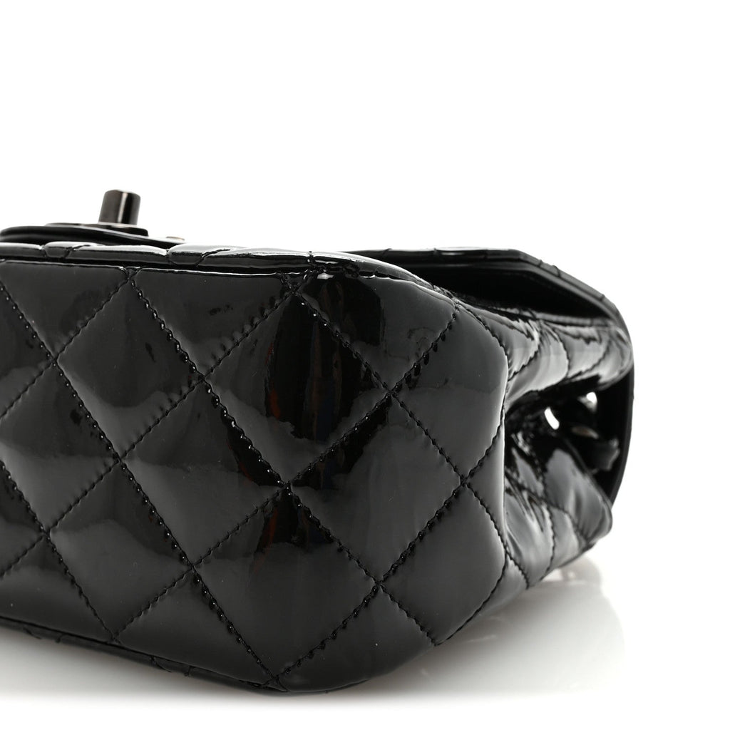 Chanel Patent Calfskin Quilted Mini Square Flap So Black